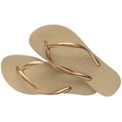 Sandália Havaianas Slim Lisa Areia/Dourado Claro 33/34