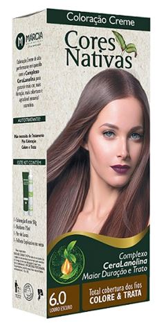 Tintura Creme Cores Nativas Kit 6.0 Louro Escuro