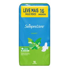 ABSORVENTE SEMPRE LIVRE ESPECIAL SUAVE ADAPT COM ABAS LEVE 16 PAGUE 14