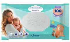 Toalha Umedecida Baby Poppy Sensitive com 100un