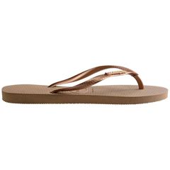 Sandália Havaianas Slim Logo Metálico Rose Gold 33/34