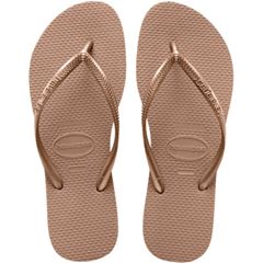 Sandália Havaianas Slim Logo Metálico Rose Gold 37/38