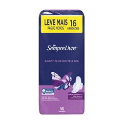 ABSORVENTE SEMPRE LIVRE NOTURNO MAX SUAVE COM ABAS LEVE 16 PAGUE 14 