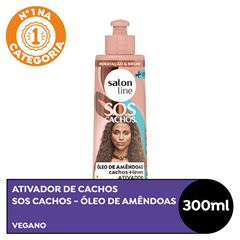 ATIVADOR DE CACHOS SOS CACHOS OLEO DE AMENDOAS SALON LINE 300ML