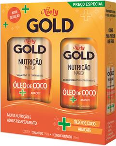 SHAMPOO + CONDICIONADOR NIELY GOLD NUTRICAO MAGICA OLEO DE COCO
