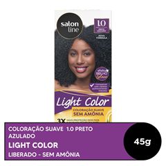 COLORACAO SUAVE LIGHT COLOR 1.0 PRETO AZULADO SALON LINE