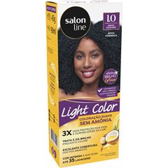 COLORACAO SUAVE LIGHT COLOR 1.0 PRETO AZULADO SALON LINE