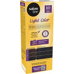 COLORACAO SUAVE LIGHT COLOR 1.0 PRETO AZULADO SALON LINE