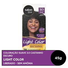 COLORACAO SUAVE LIGHT COLOR 3.0 CASTANHO ESCURO SALON LINE