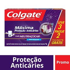 Creme Dental Colgate MPA Neutraçúcar Leve 3 e Pague 2