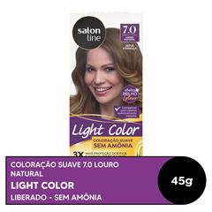 COLORACAO SUAVE LIGHT COLOR 7.0 LOURO NATURAL SALON LINE