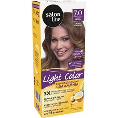 COLORACAO SUAVE LIGHT COLOR 7.0 LOURO NATURAL SALON LINE