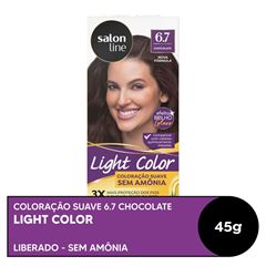 COLORACAO SUAVE LIGHT COLOR 6.7 CHOCOLATE SALON LINE