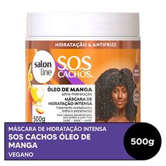 MASCARA DE HIDRATACAO INTENSA SOS CACHOS OLEO DE MANGA SALON LINE 500G