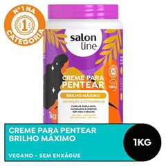Creme para Pentear Salon Line Brilho Máximo 1kg Pote