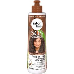 ATIVADOR DE CACHOS SOS CACHOS OLEO DE COCO HIDRATACAO ABSOLUTA SALON LINE 300ML