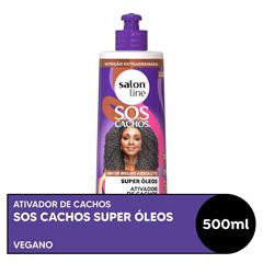 ATIVADOR DE CACHOS SOS CACHOS SUPER OLEOS SALON LINE 500ML