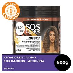 ATIVADOR DE CACHOS SOS CACHOS ARGININA RESISTENCIA MAXIMA SALON LINE 500G