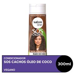 CONDICIONADOR SOS CACHOS OLEO DE COCO HIDRATACAO ABSOLUTA SALON LINE 300ML