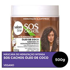 MASCARA DE HIDRATACAO SOS CACHOS OLEO DE COCO HIDRATACAO ABSOLUTA SALON LINE 500G