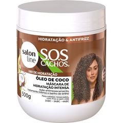 MASCARA DE HIDRATACAO SOS CACHOS OLEO DE COCO HIDRATACAO ABSOLUTA SALON LINE 500G