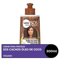 CREME PARA PENTEAR SOS CACHOS OLEO DE COCO HIDRATACAO ABSOLUTA SALON LINE 300ML