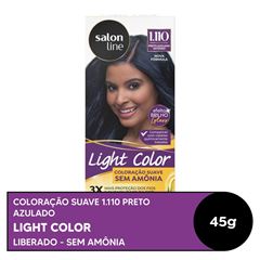 COLORACAO SUAVE LIGHT COLOR 1.110 PRETO AZULADO INTENSO SALON LINE