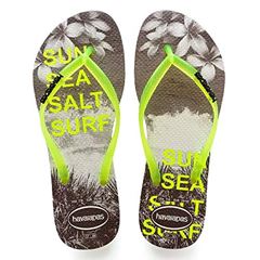 Sandália Havaianas Slim Paisagem Branco/Amarelo 33/34