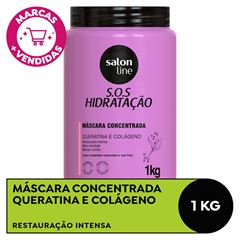 MASCARA SOS HIDRATACAO QUERATINA E COLAGENO SALON LINE 1KG