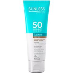 PROTETOR SOLAR FACIAL SUNLESS FPS50 COM BASE BRONZE