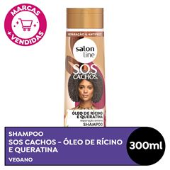 SHAMPOO SOS CACHOS OLEO DE RICINO E QUERATINA SALON LINE 300ML