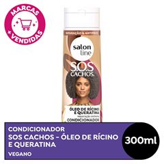 CONDICIONADOR SOS CACHOS OLEO DE RICINO E QUERATINA SALON LINE 300ML