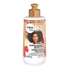 CREME PARA PENTEAR SOS CACHOS OLEO DE RICINO E QUERATINA SALON LINE 300ML