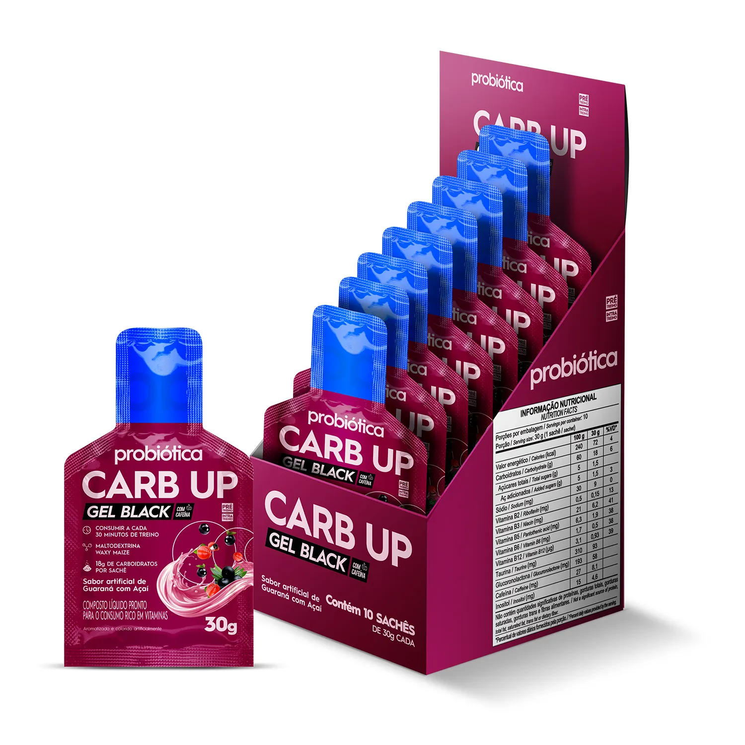 Carb-up Gel Black 10 sachês Guaraná e Açaí versão 01