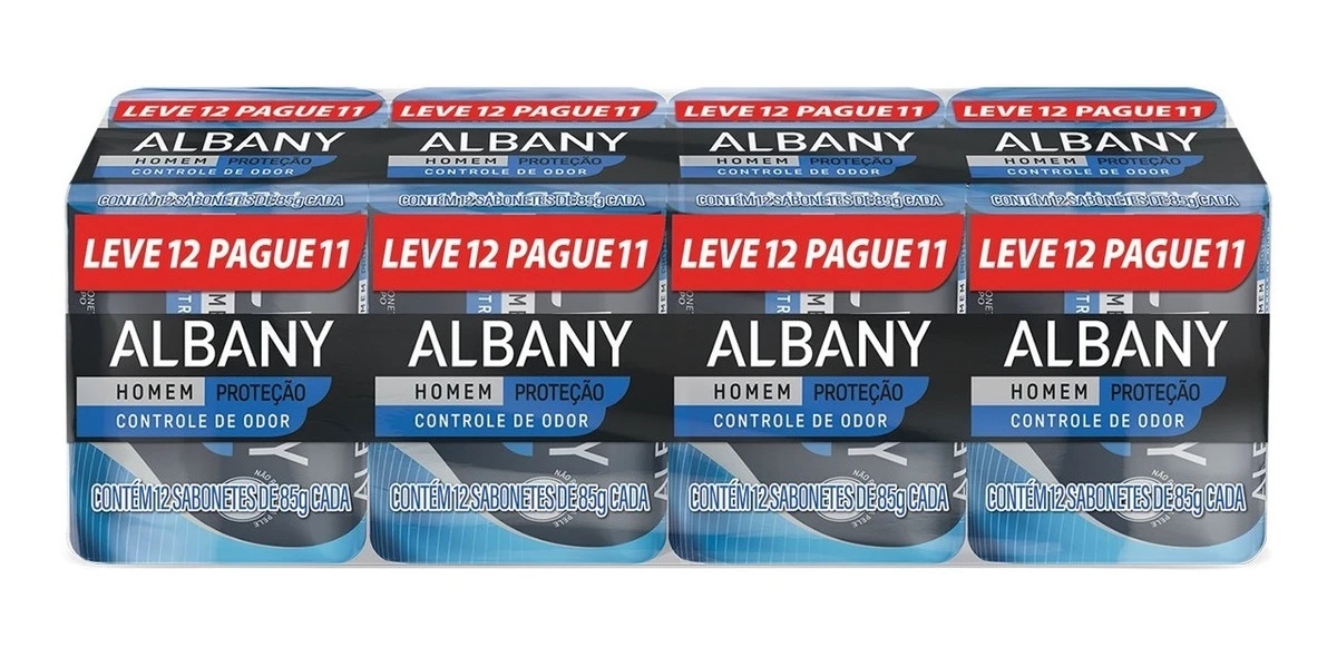Sabonete Albany Homem Controle de Odor Azul 85g