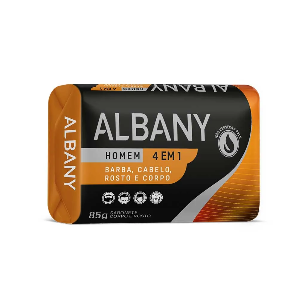 Sabonete Albany Homem 4 em 1 Laranja 85g