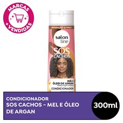 CONDICIONADOR SOS CACHOS MEL E OLEO DE ARGAN RESTAURACAO EXTREMA SALON LINE 300ML