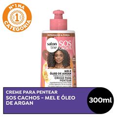 CREME PARA PENTEAR SOS CACHOS MEL E OLEO DE ARGAN RESTAURACAO EXTREMA SALON LINE 300G