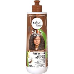 ATIVADOR DE CACHOS SOS CACHOS OLEO DE COCO HIDRATACAO ABSOLUTA SALON LINE 500ML