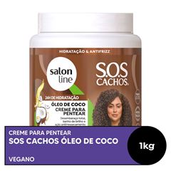 CREME PARA PENTEAR SOS CACHOS OLEO DE COCO HIDRATACAO ABSOLUTA SALON LINE 1KG