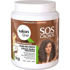 CREME PARA PENTEAR SOS CACHOS OLEO DE COCO HIDRATACAO ABSOLUTA SALON LINE 1KG