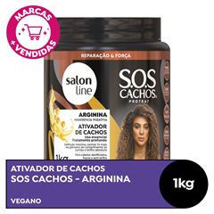 ATIVADOR DE CACHOS SOS CACHOS ARGININA RESISTENCIA MAXIMA SALON LINE 1KG