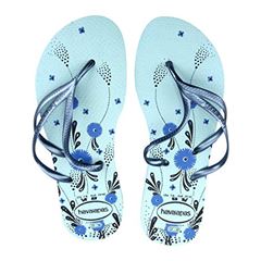 Sandália Havaianas Tria Botanic Azul Aqua Tamanho 33/34