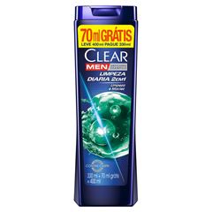 Shampoo Clear Men Limpeza Diária 2x1 400ml com Lavagem e Penteado