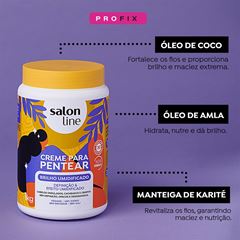 CREME PARA PENTEAR BRILHO UMIDIFICADO SALON LINE 1KG