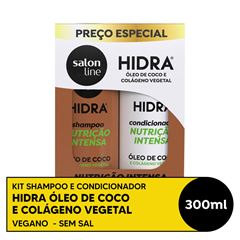 KIT SHAMPOO E CONDICIONADOR HIDRA OLEO DE COCO SALON LINE 300ML