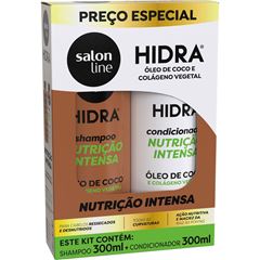 KIT SHAMPOO E CONDICIONADOR HIDRA OLEO DE COCO SALON LINE 300ML