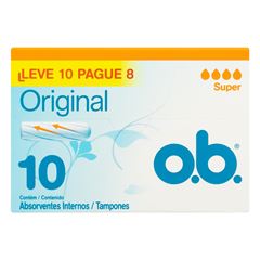 ABSORVENTE JOHNSON O.B. INTERNO SUPER LEVE 10 PAGUE 8