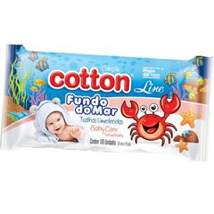 TOALHA UMEDECIDO COTTON LINE BABY FUNDO DO MAR