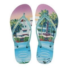 SANDALIA HAVAIANAS SLIM PAISAGE BRANCA/VERDE CLARA 39/40